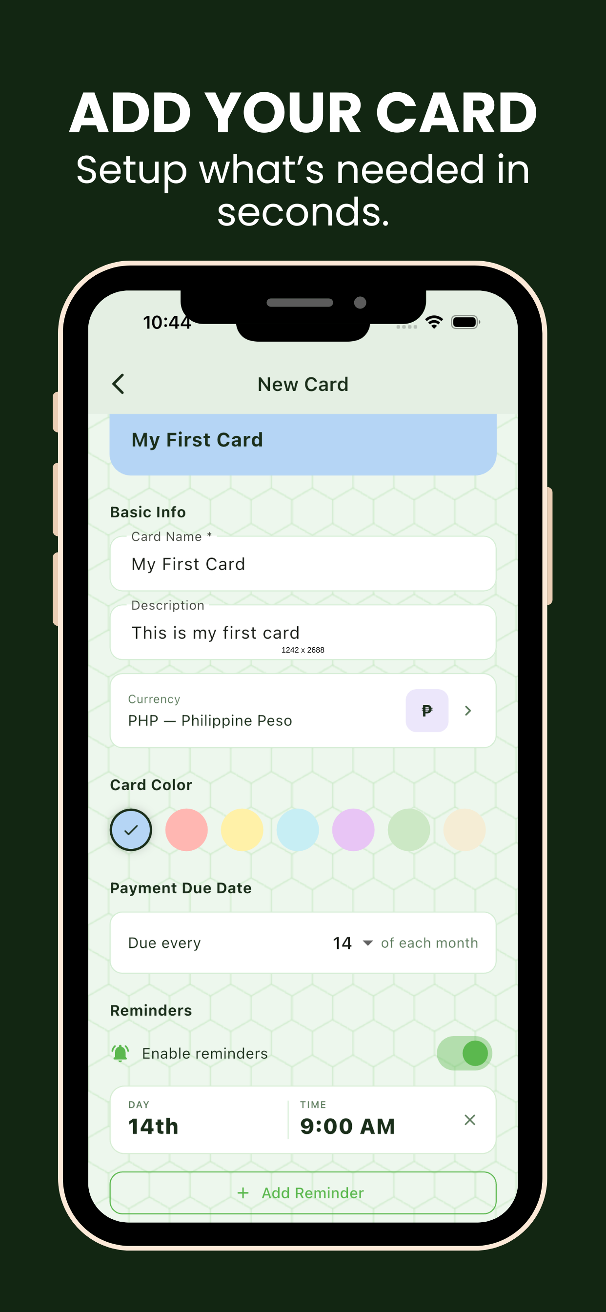 Card Setup